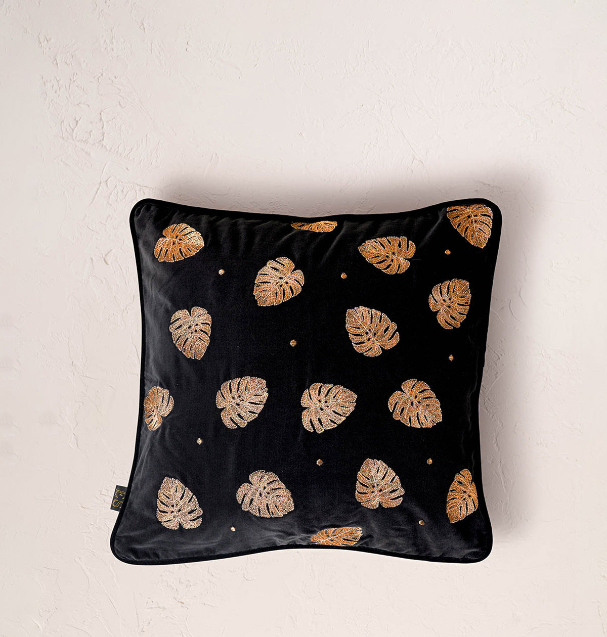 Gold Jungle Leaf Cushion Cover Elizabeth Scarlett