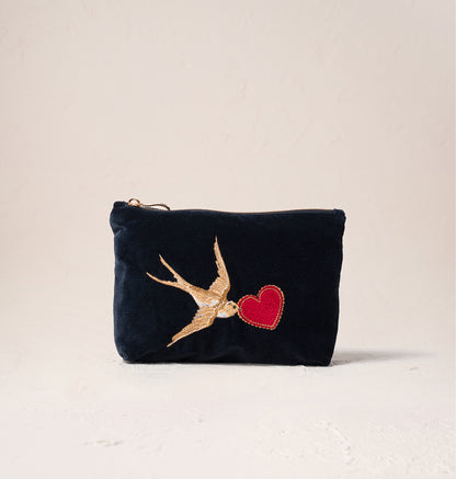 Swallow Heart Mini Pouch