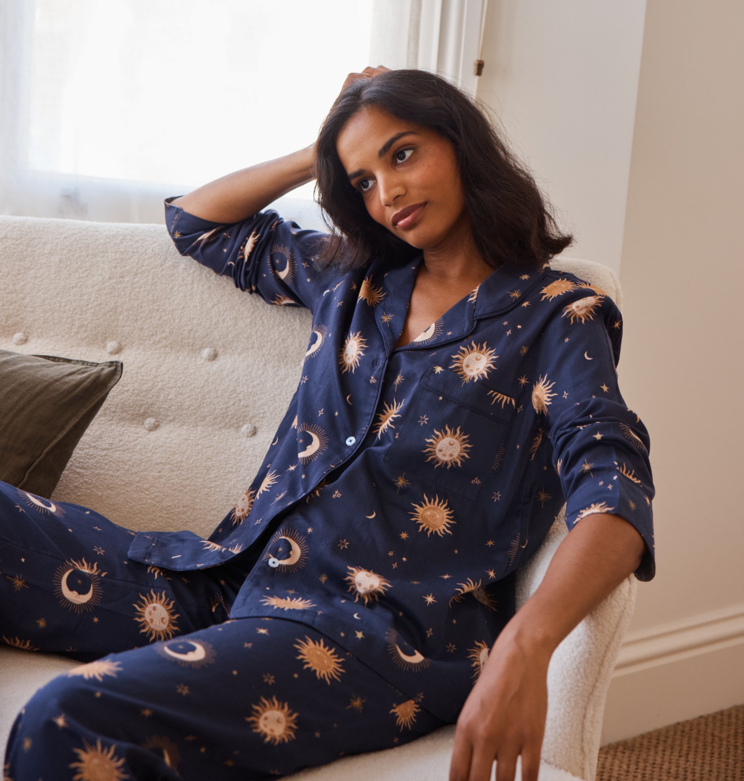 Cotton Sateen Celestial Pyjamas Elizabeth Scarlett