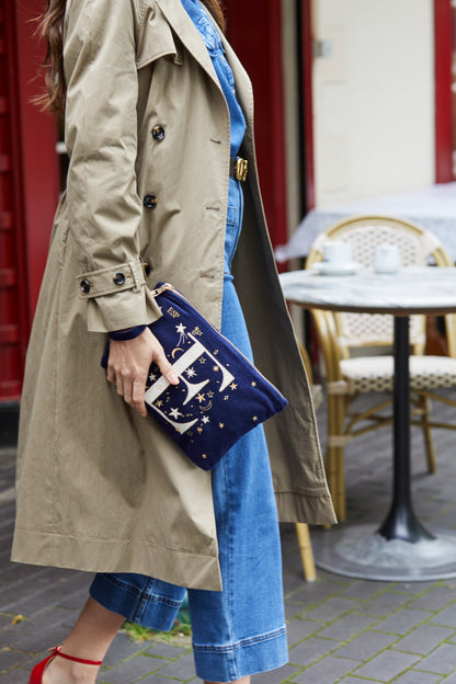 Starry Sky Alphabet Navy Everyday Pouch