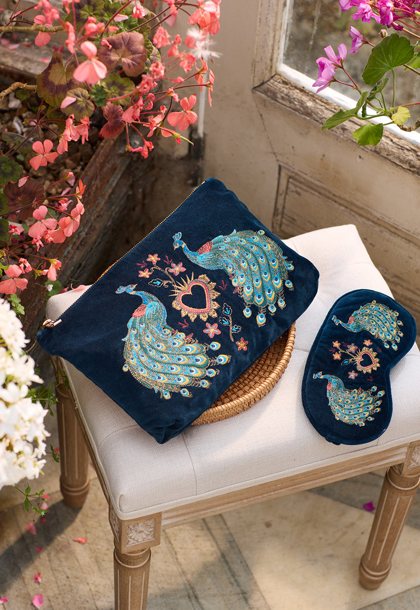 Peacock Floral Eye Mask