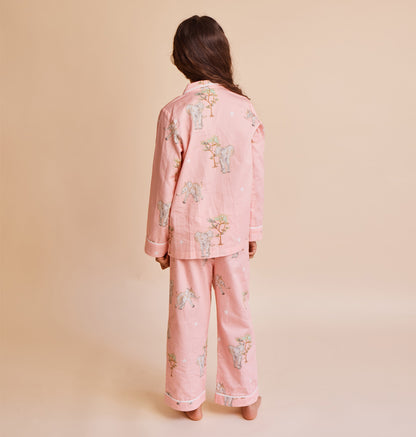 Kids' Cotton Sateen Elephant Pyjamas