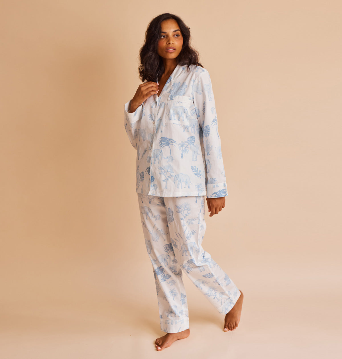 Cotton Sateen Elephants Pyjamas