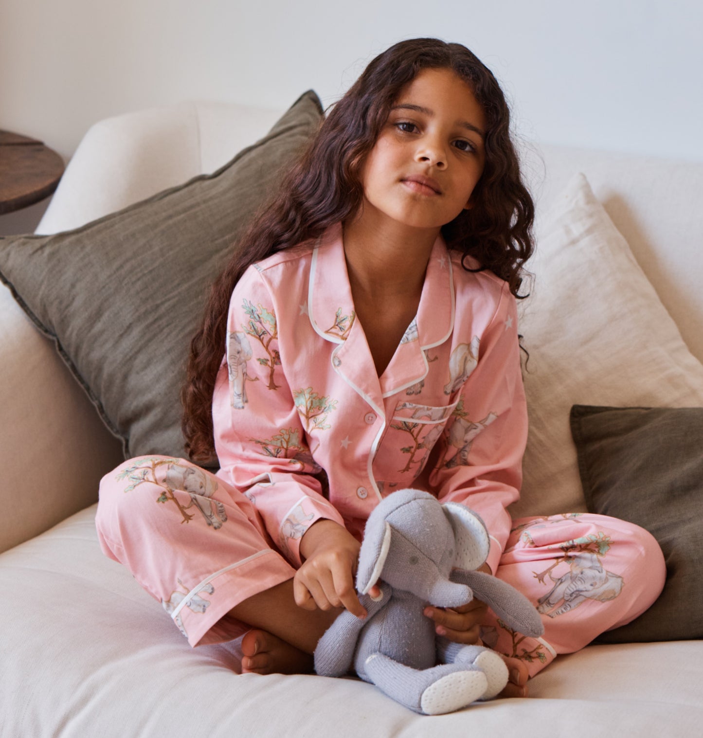 Kids' Cotton Sateen Elephant Pyjamas