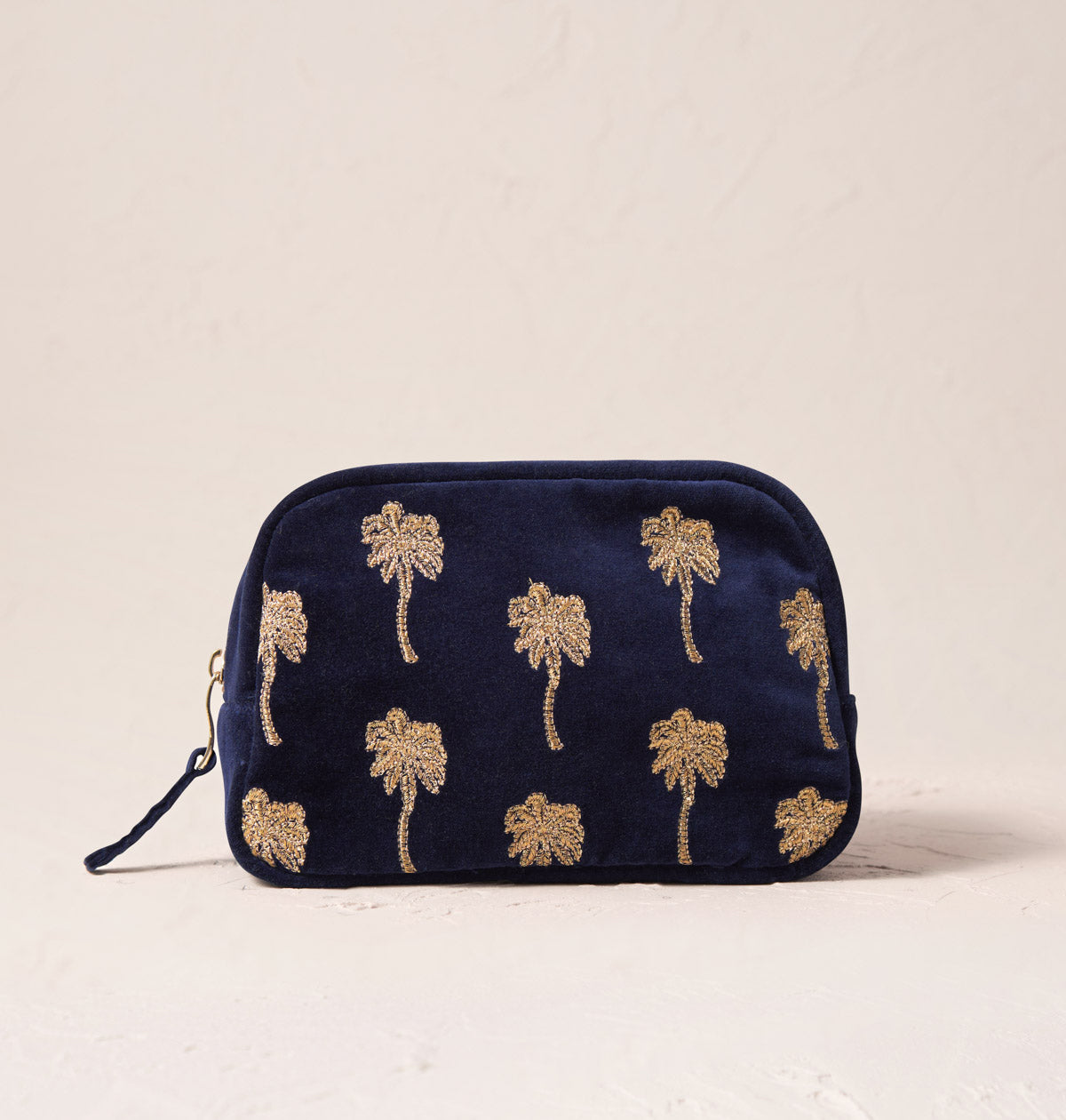 Gold Palm Makeup Bag