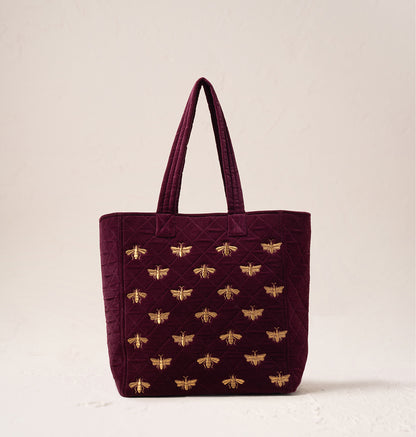 Honey Bee Velvet Tote