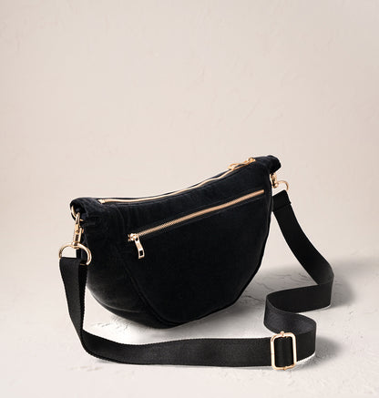 Honey Bee Velvet Crossbody Sling Bag