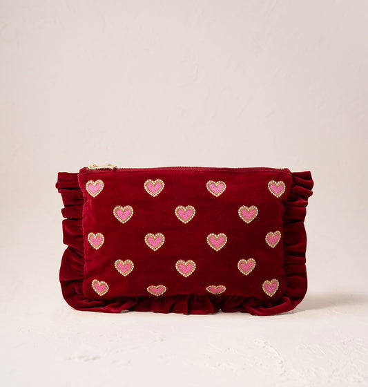 Love Hearts Frill Pouch