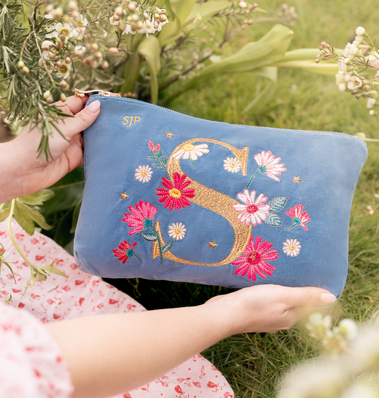 Floral Alphabet Everyday Pouch