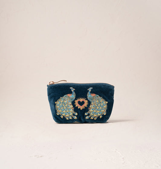 Peacock Floral Coin Purse