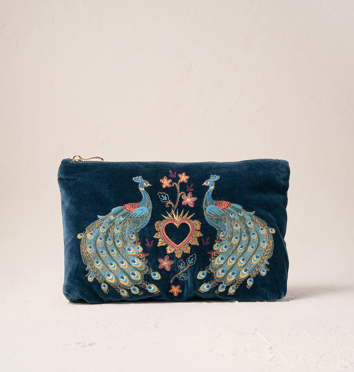 Peacock Floral Everyday Pouch