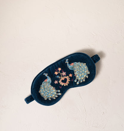 Peacock Floral Eye Mask