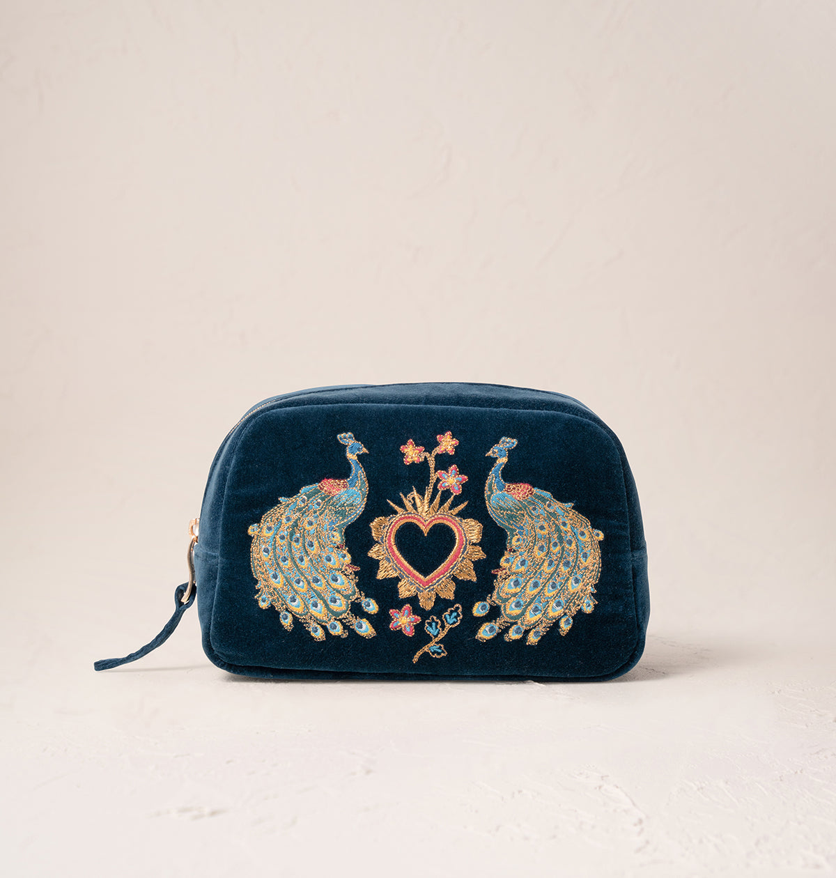 Peacock Floral Makeup Bag