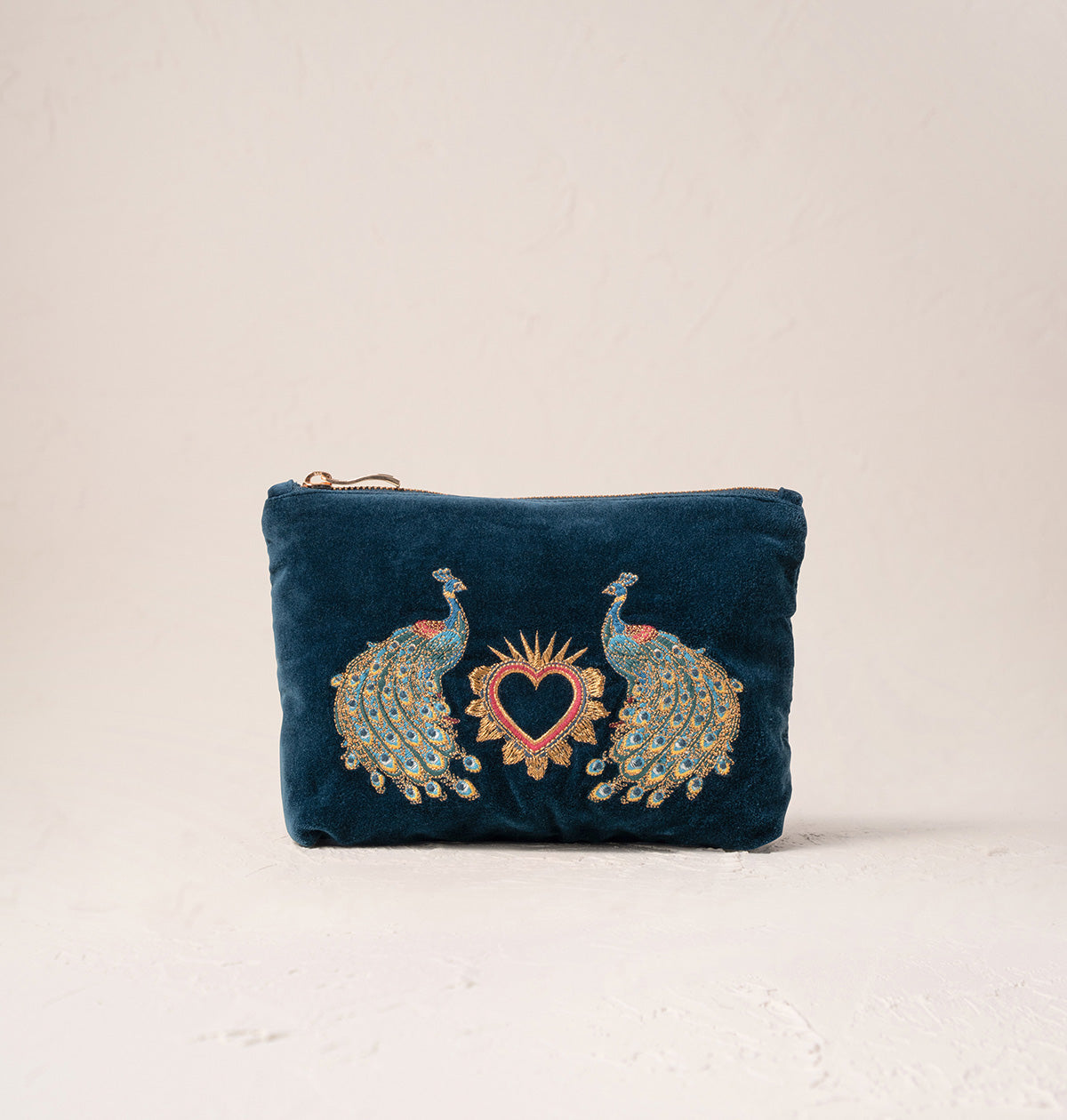 Peacock Floral Mini Pouch