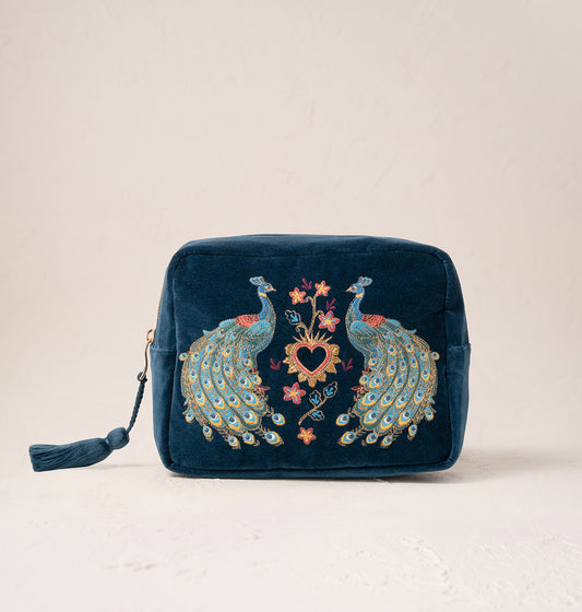 Peacock Floral Wash Bag