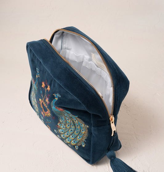 Peacock Floral Wash Bag