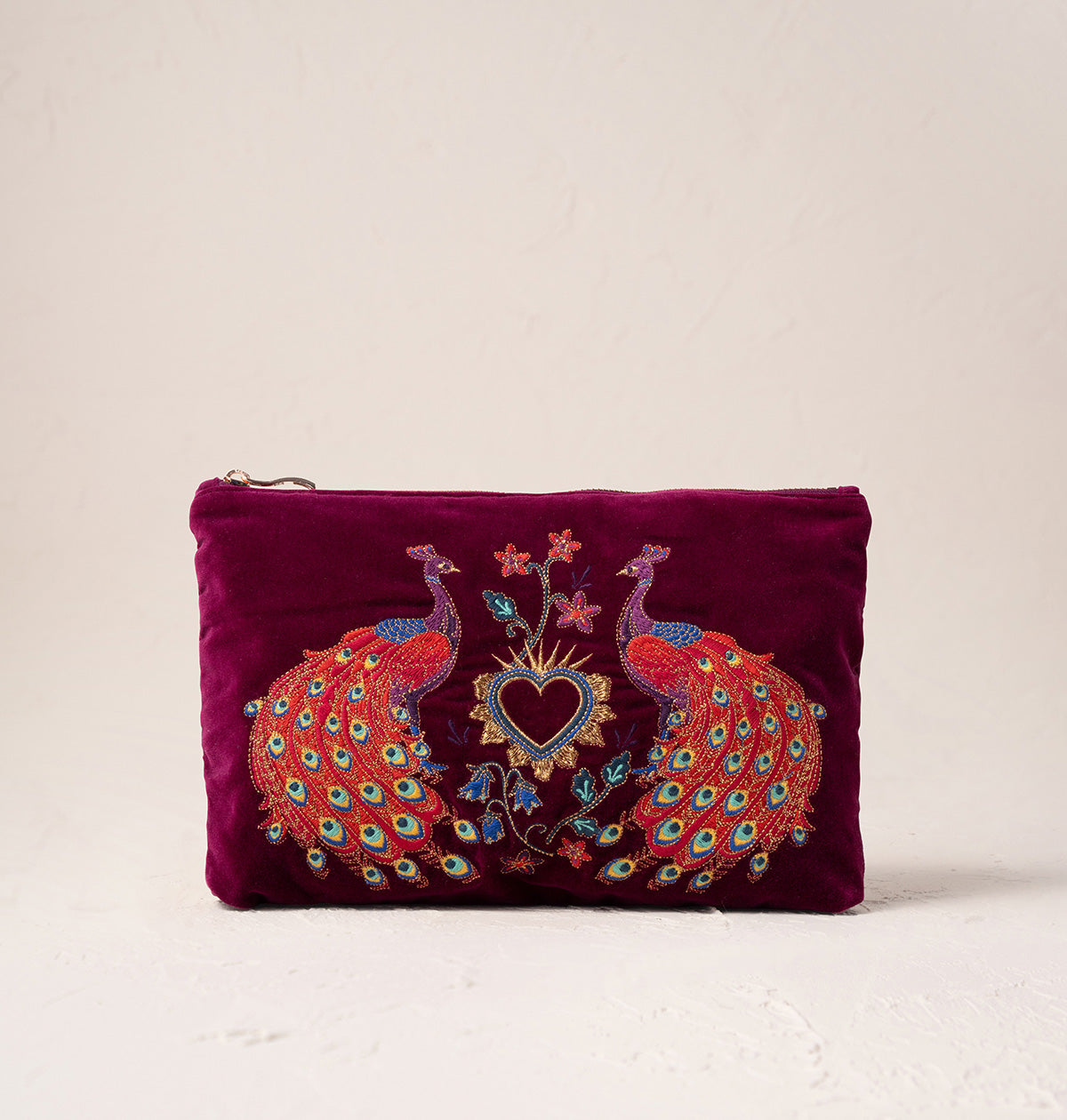 Peacock Floral Everyday Pouch