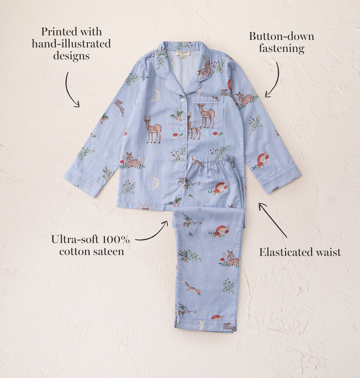 Kids' Cotton Sateen Enchanted Woodland Pyjamas