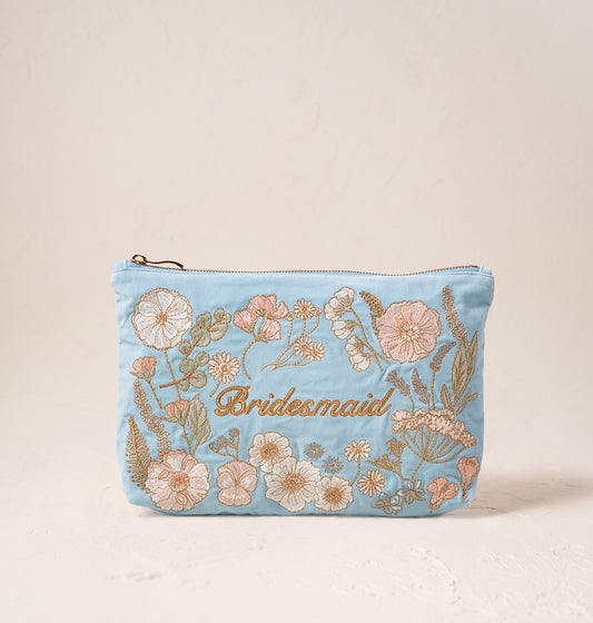 Pressed Flowers Bridesmaid Everyday Pouch