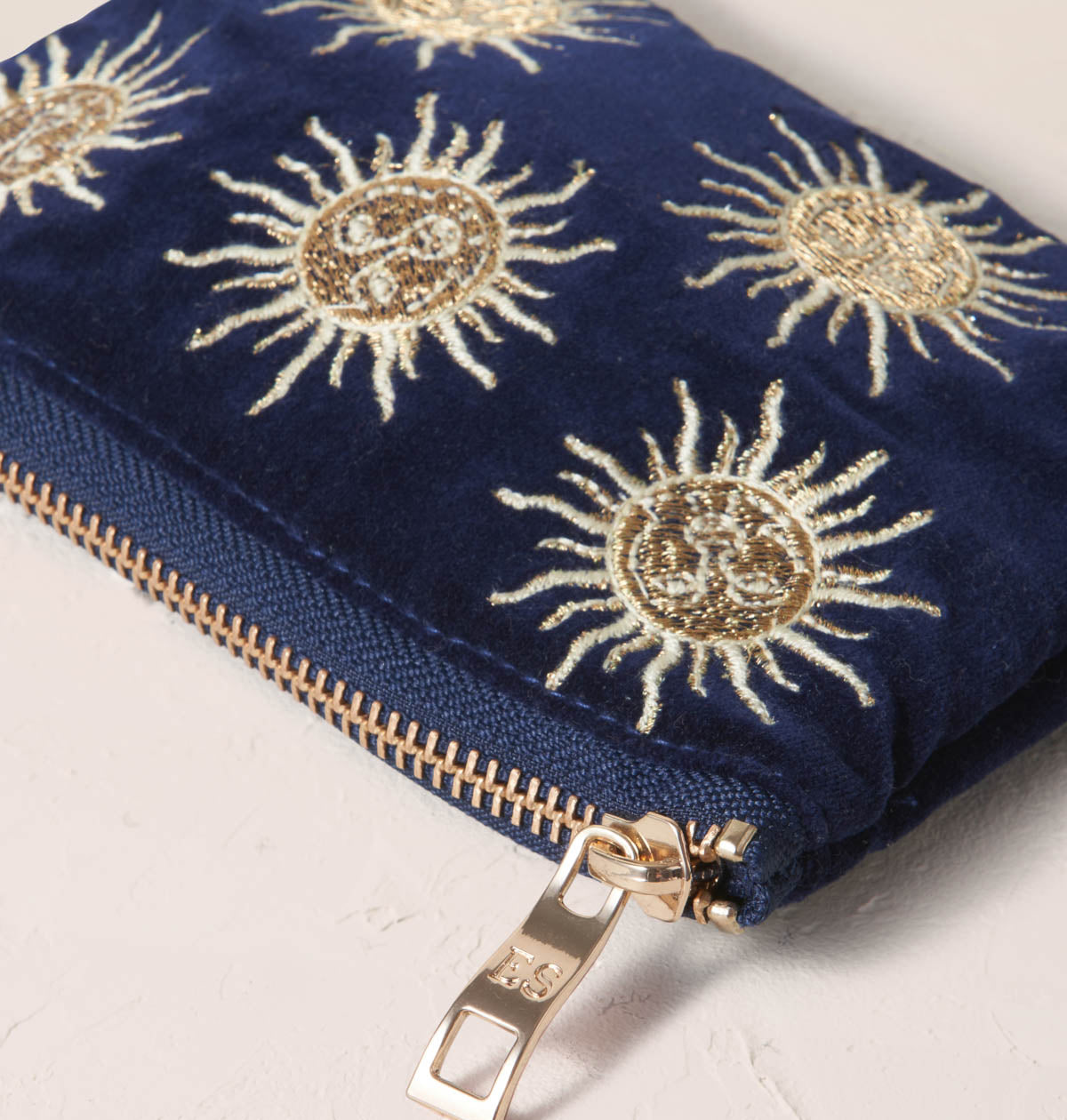 Navy Beaded Seashell sale Coin Pouch