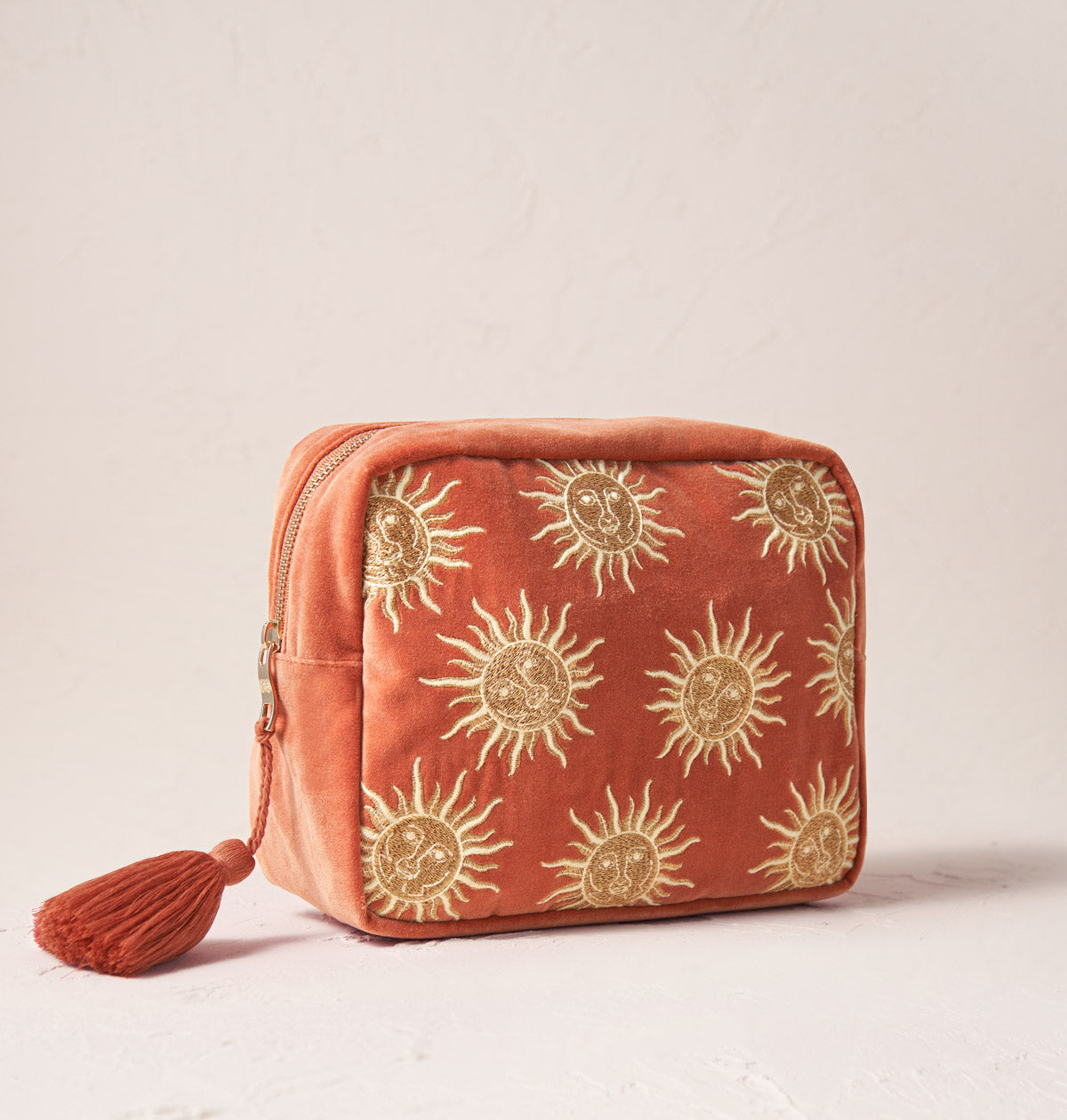 Sun Goddess Cotton Wash Bag Embroidered Makeup Bag Elizabeth Scarlett