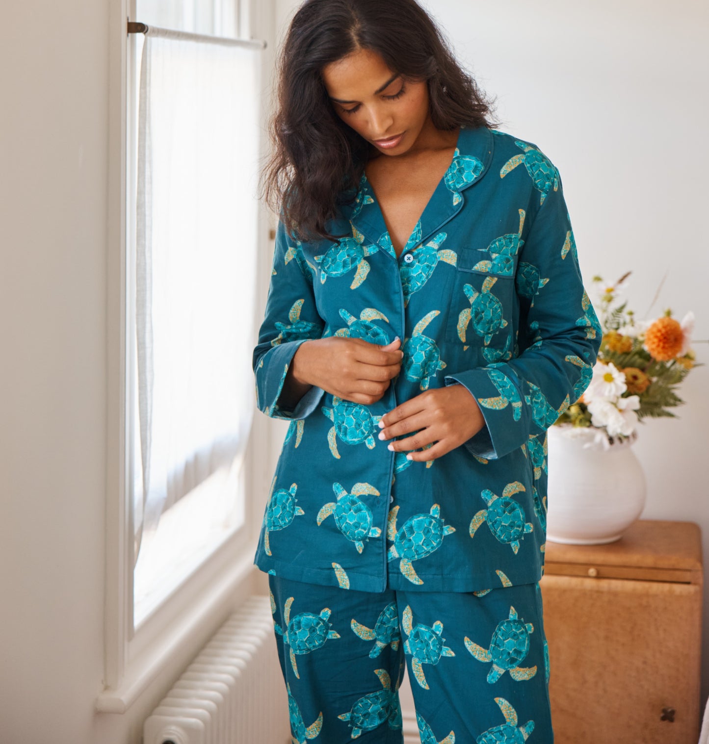 Cotton Sateen Turtle Pyjamas