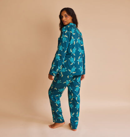 Cotton Sateen Turtle Pyjamas