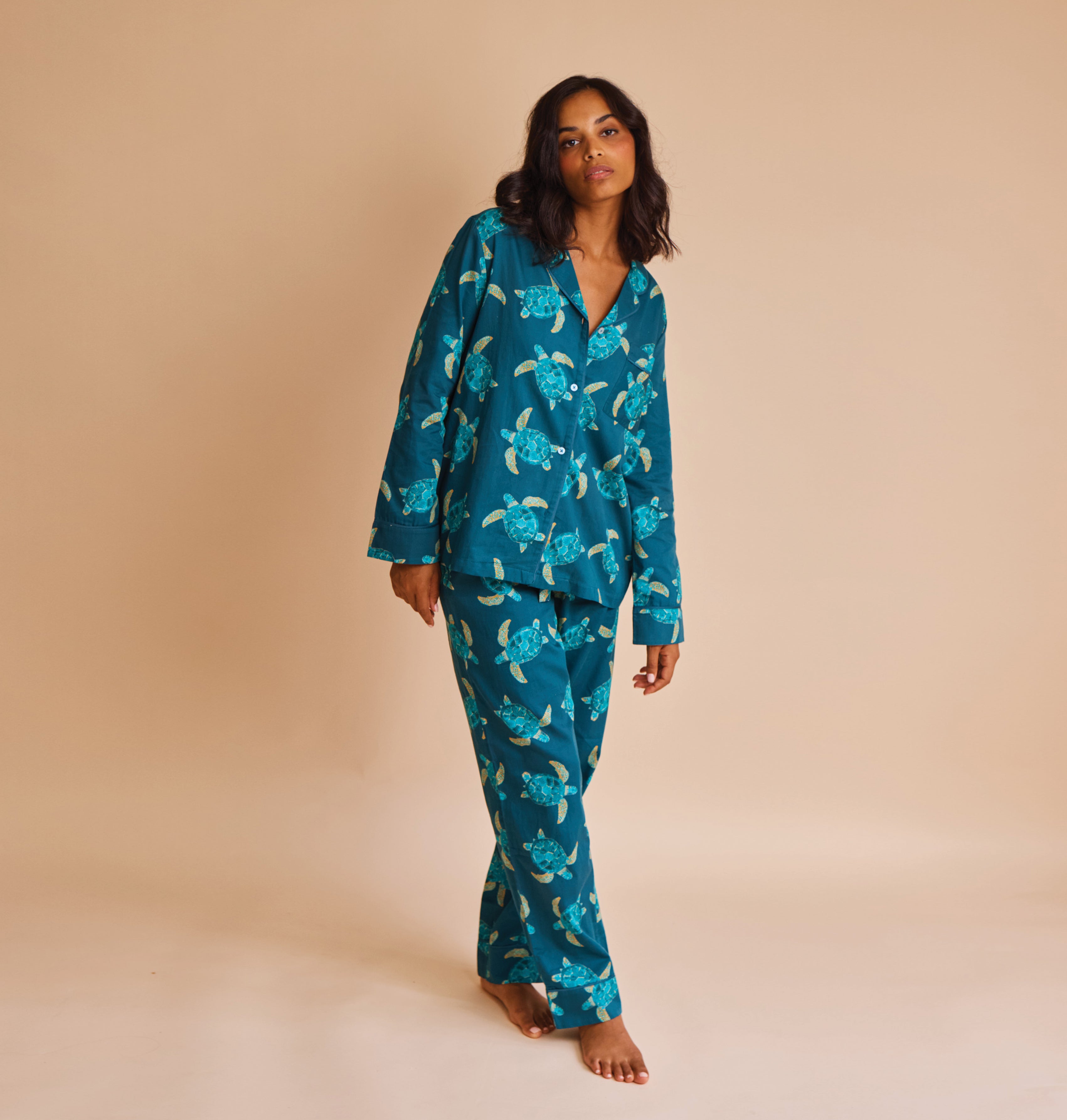 Cotton Sateen Turtle Pyjamas Elizabeth Scarlett