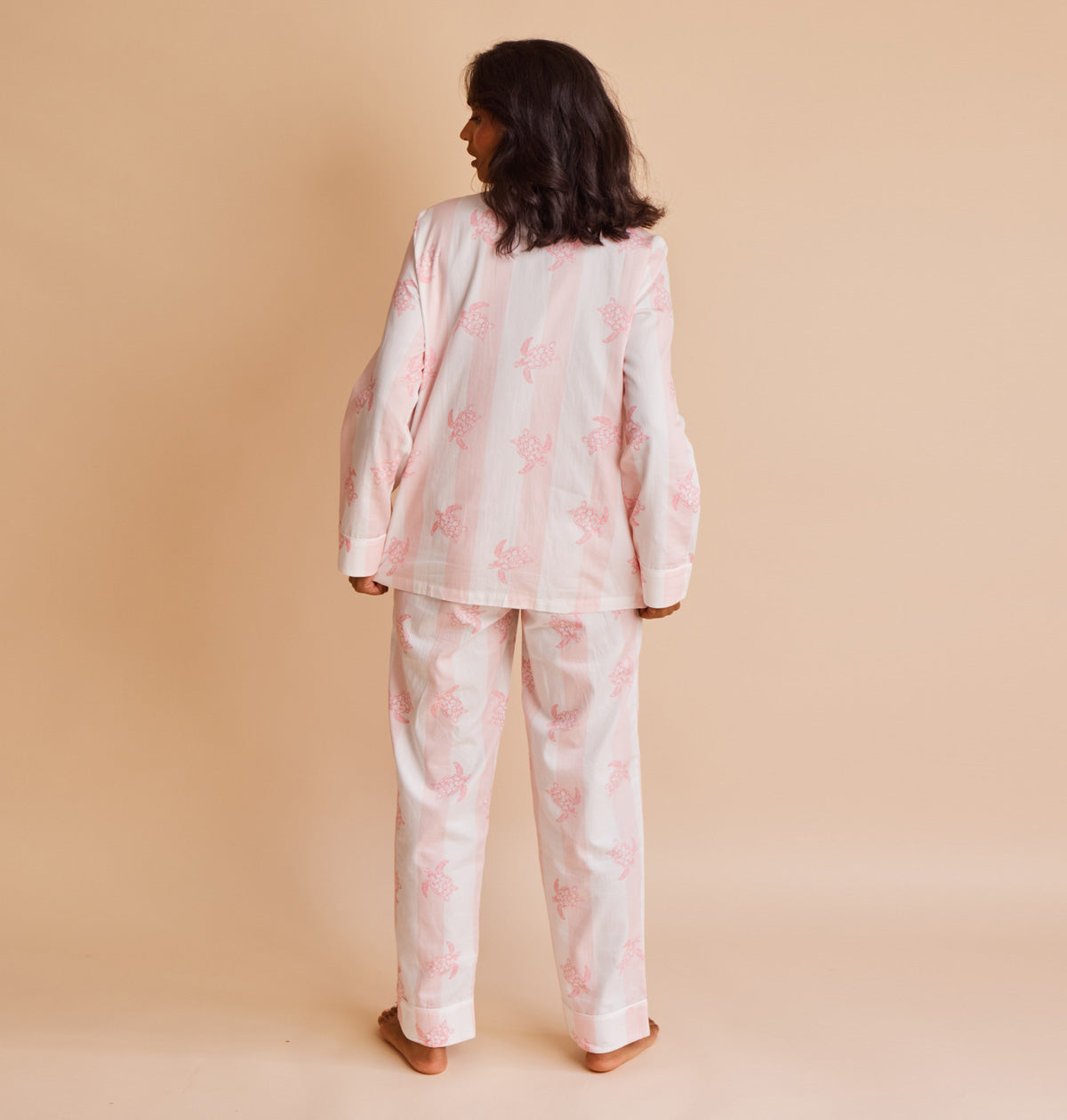 Cotton Sateen Turtle Stripe Pyjamas