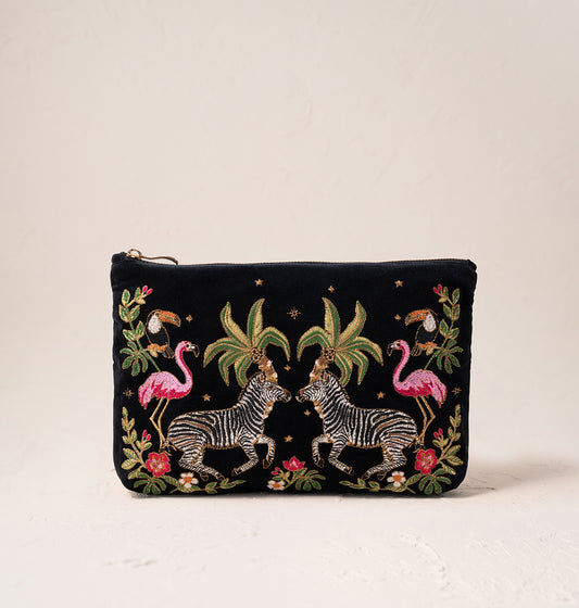 Wild Zebra Palm Everyday Pouch