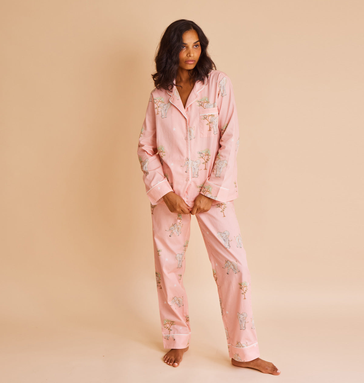 Cotton Sateen Elephant Pyjamas