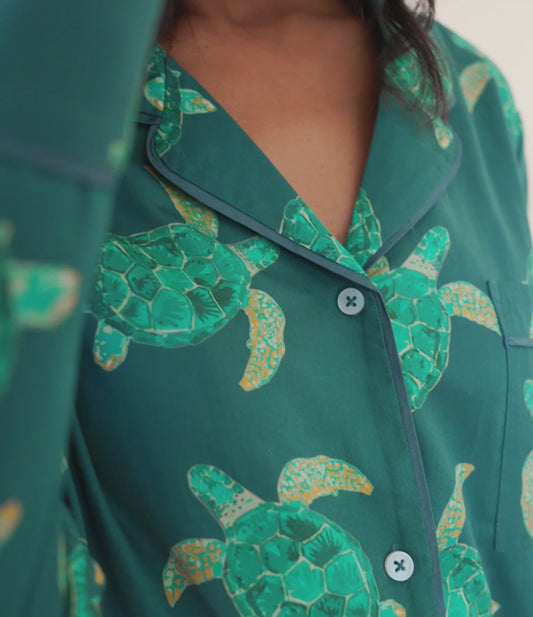 Cotton Sateen Turtle Pyjamas