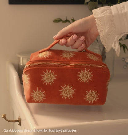 Orange Blossom Open Flat Makeup Bag